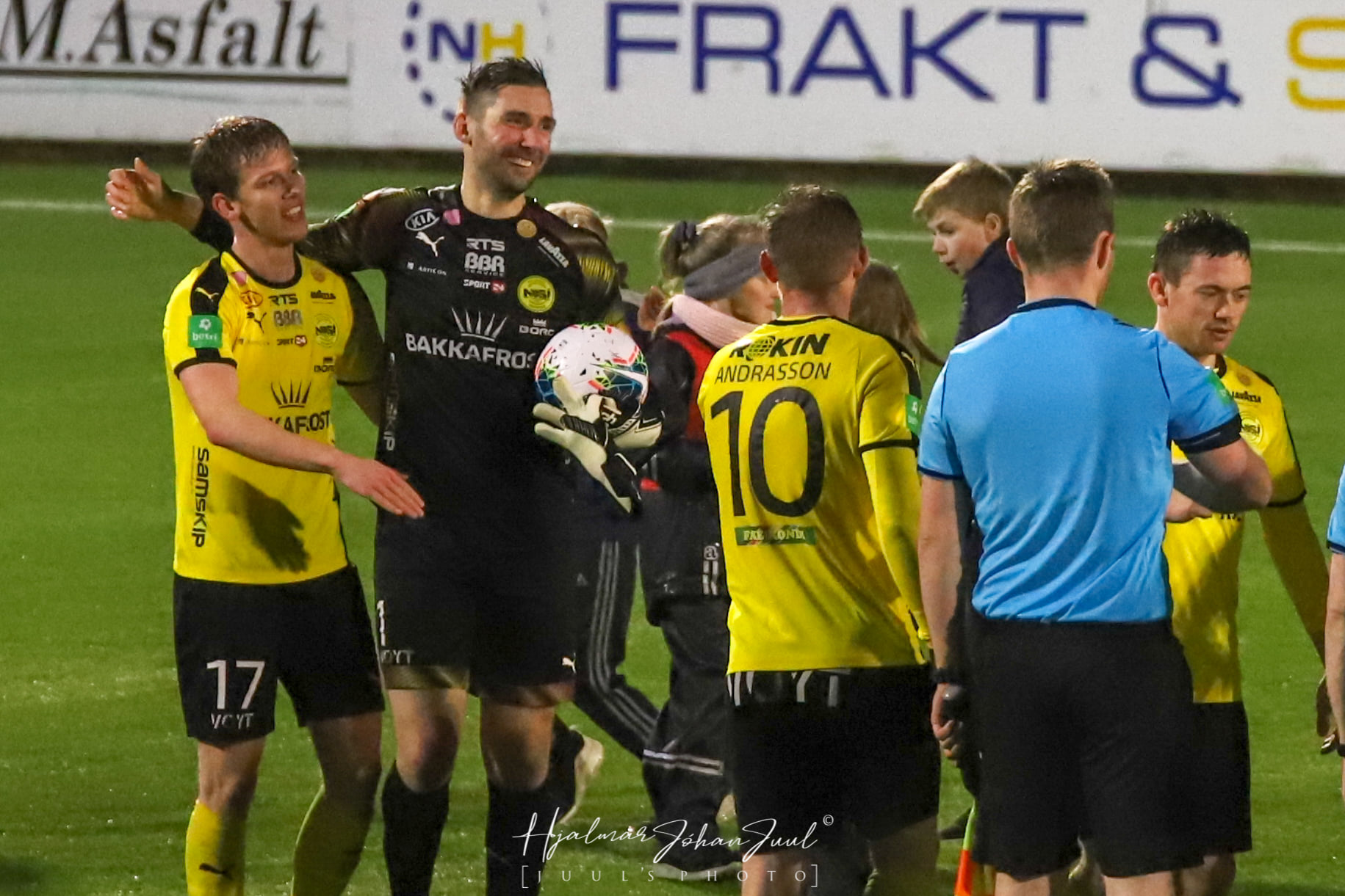 Young goalkeeper in training